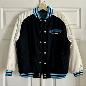 Vintage 2005 Carolina Panthers Reversible Rebook Bomber Jacket Youth 14-16